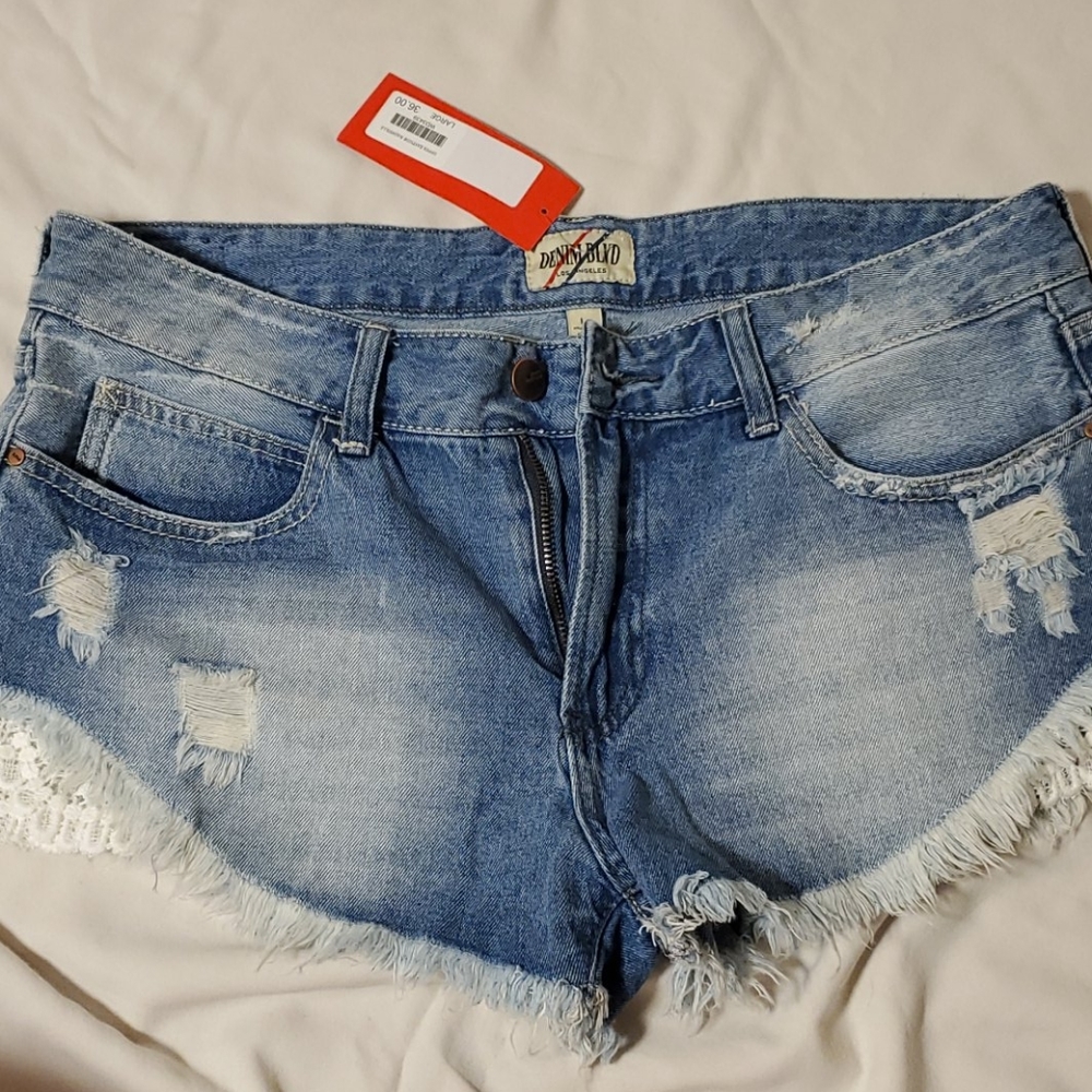 Denim cut off shorts